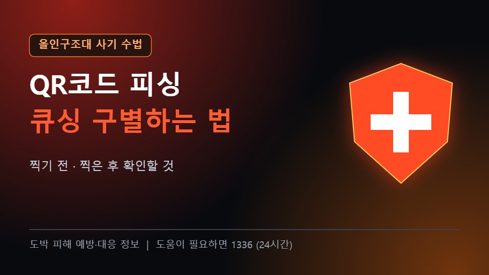 올인구조대 사기 수법 QR코드 피싱 큐싱 구별법