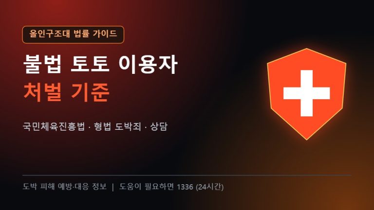 올인구조대 법률 가이드 불법 토토 이용자 처벌 기준