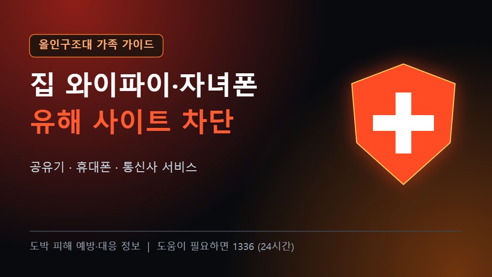 올인구조대 가족 가이드 집 와이파이 자녀 휴대폰 유해 사이트 차단