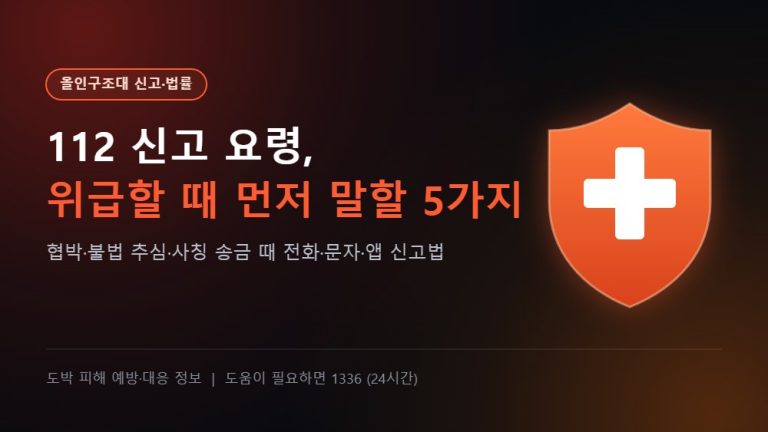 올인구조대 신고·법률 - 112 신고 요령, 위급할 때 먼저 말할 5가지